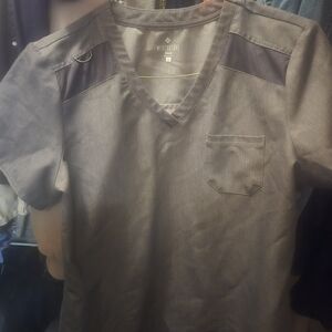 Med Couture Men's Charcoal V-Neck Tee